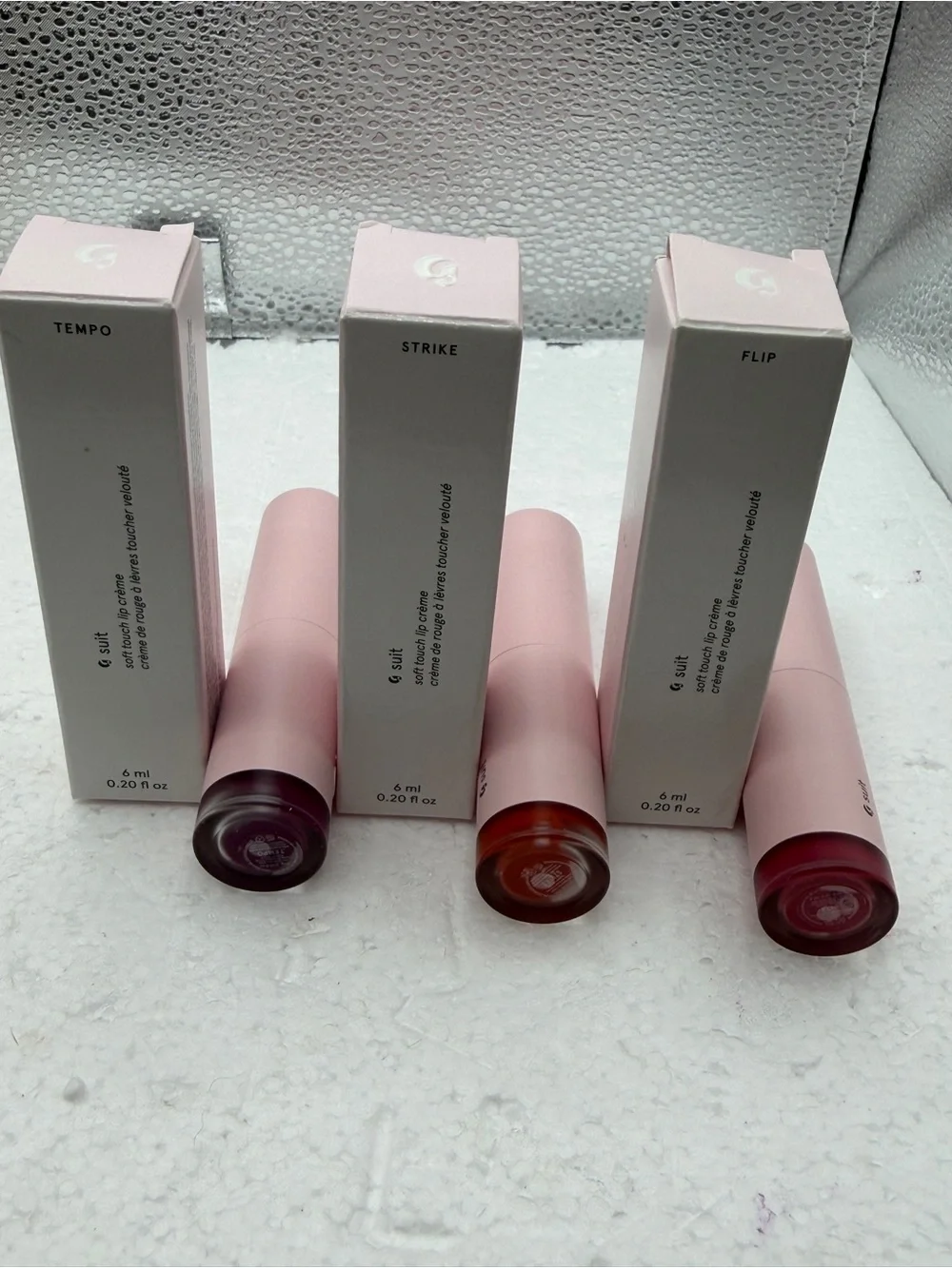 Glossier Lip Balm Tint Trio — Tempo, Strike, Flip